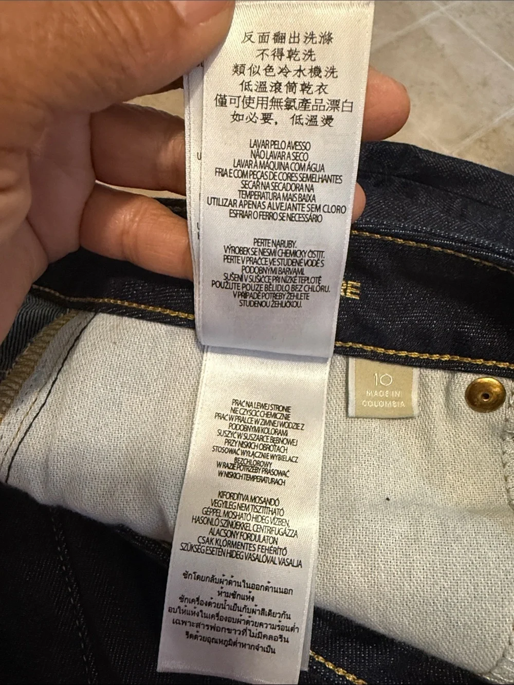 Michael Kors Dark Blue High-Rise Flare Jeans with Multi-Button Front